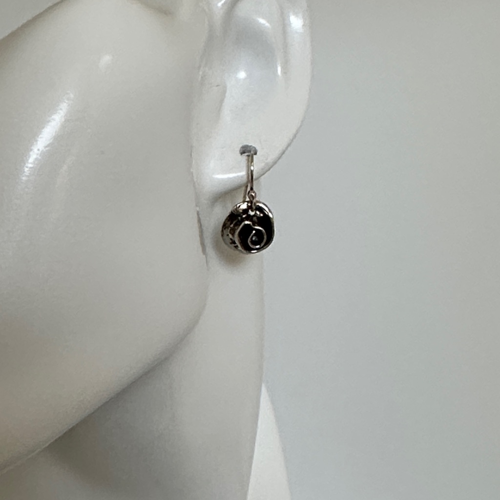 925 Sterling Silver Rose Silver Drop Earrings
